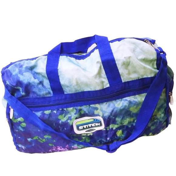 Vintage Y2K Disney Lilo& Stitch Tiki Terror Duffle Bag Utility Tote Aqua Graphic - Picture 2 of 12